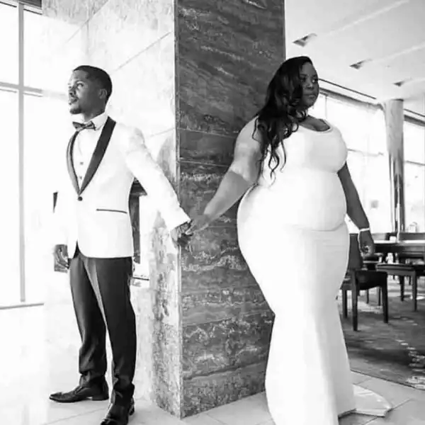 Check Out This Pre-Wedding Photo Of A Young Man & His Big-Sized Fiancée